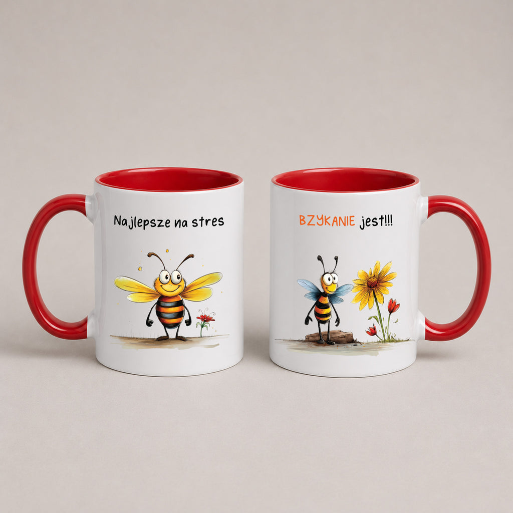 Funny Polish bee mug - red 11oz