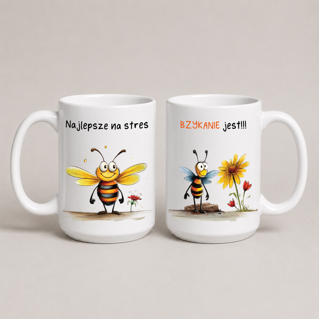 Funny Polish bee mug - white 15oz