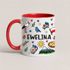 Personalized Polish folk art mug - red 11oz