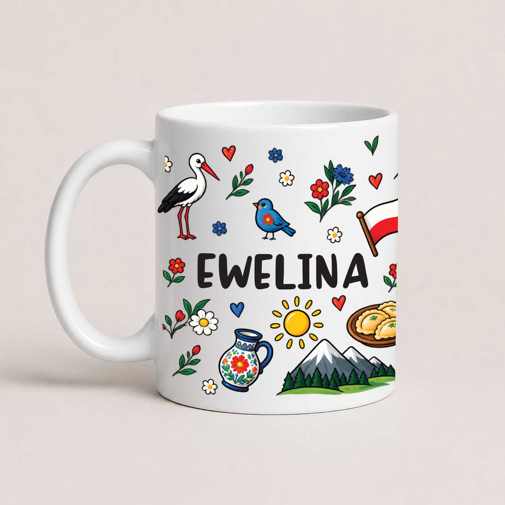 Personalized Polish folk art mug - white 11oz