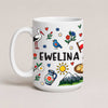 Personalized Polish folk art mug - white 15oz