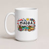 Personalized Poland landmarks mug with custom name, Polish flag, stork, Wawel Castle, windmill and pierogi - white 15oz