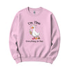 "I'm Fine, Everything Is Fine" Funny Duck Crewneck in Pink