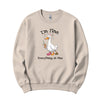 "I'm Fine, Everything Is Fine" Funny Duck Crewneck in Sand