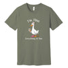 "I'm Fine, Everything Is Fine" Funny Duck T-Shirt in Military Green
