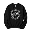 "Fearless"* Funny Badge Crewneck in Black