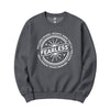 "Fearless"* Funny Badge Crewneck in Dark Heather Gray