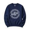 "Fearless"* Funny Badge Crewneck in Navy