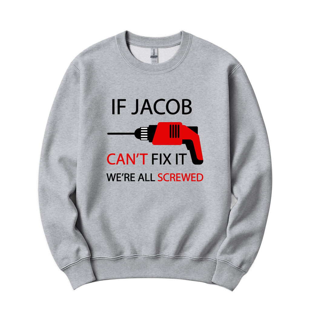Personalized "Can't Fix It" Crewneck in Athletic Heather