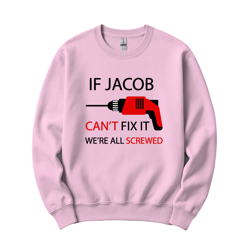 Personalized "Can't Fix It" Crewneck in Pink