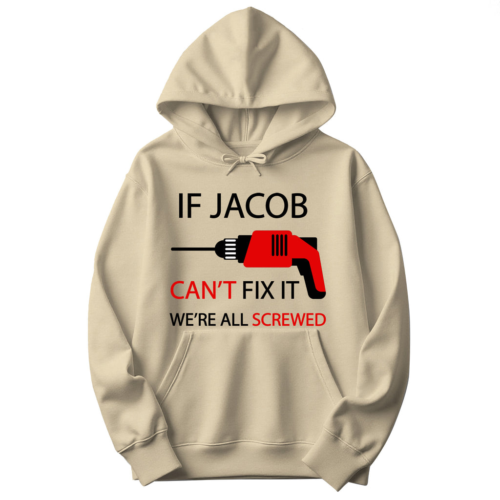 Personalized "Can't Fix It" Hoodie in Sand