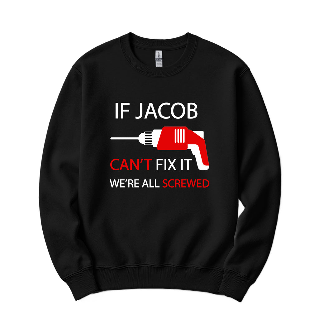 Personalized "Can't Fix It" Crewneck in Black