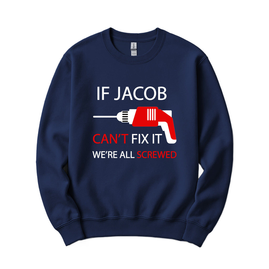 Personalized "Can't Fix It" Crewneck in Navy