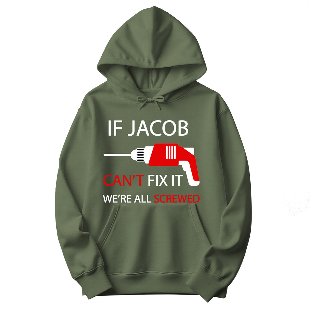 Personalized "Can't Fix It" Hoodie in Military Green