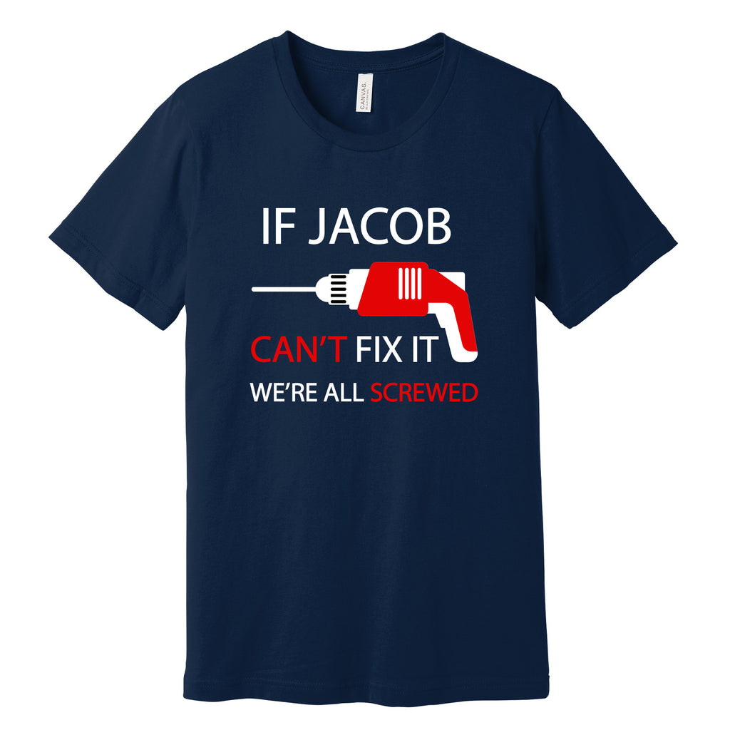 Personalized "Can't Fix It" T-Shirt in Navy