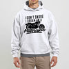 "I Don't Snore, I Dream I'm a Motorcycle" Funny Hoodie in White - Lifestyle Photo