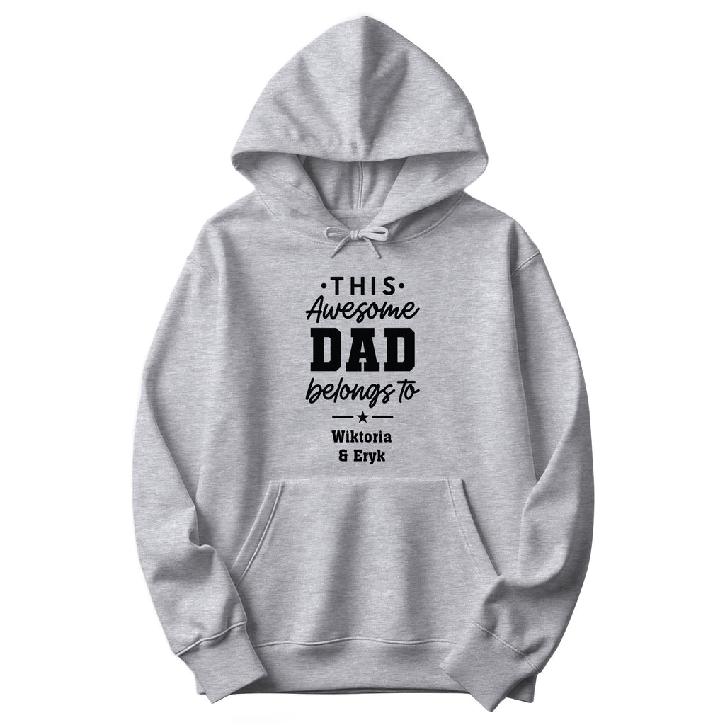 This Awesome Dad Belongs To Personalized Hoodie in Athletic Heather