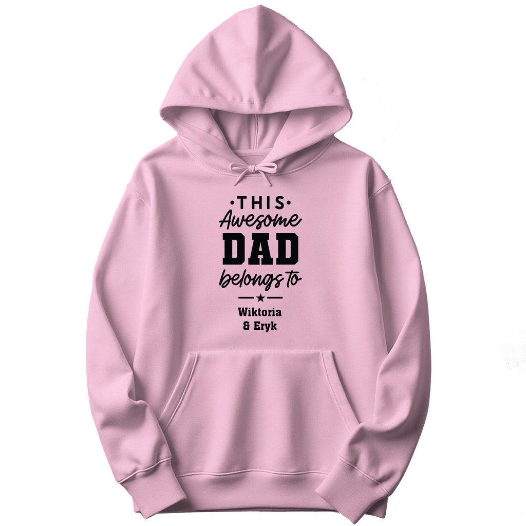 This Awesome Dad Belongs To Personalized Hoodie in Pink