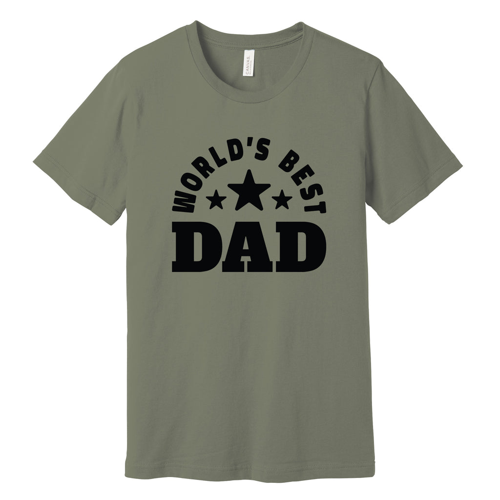 World's Best Dad T-Shirt in Military Green