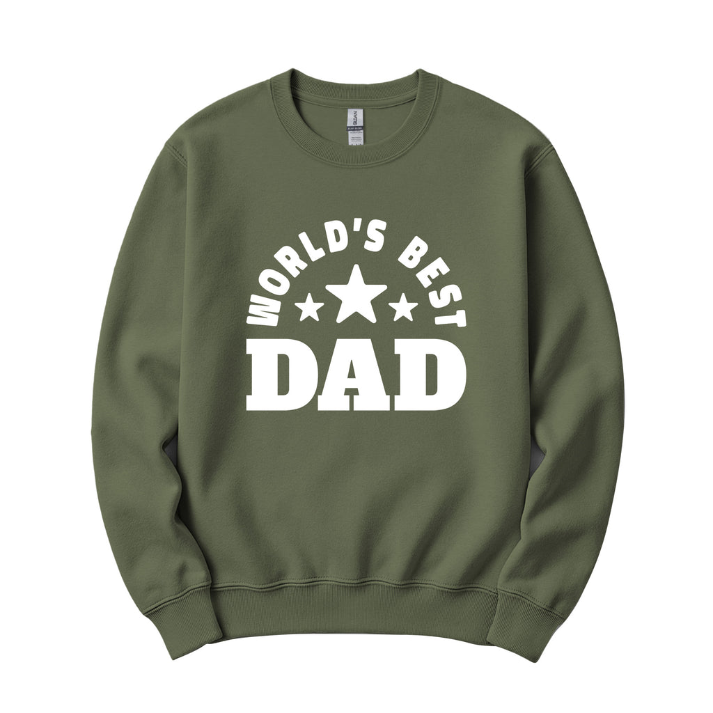 World's Best Dad Crewneck in Military Green