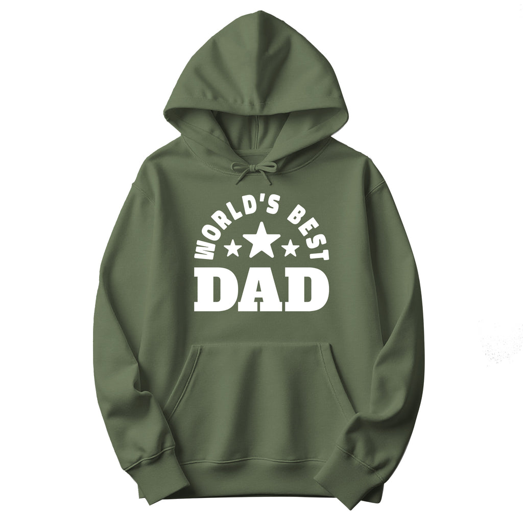 World's Best Dad Hoodie in Military Green