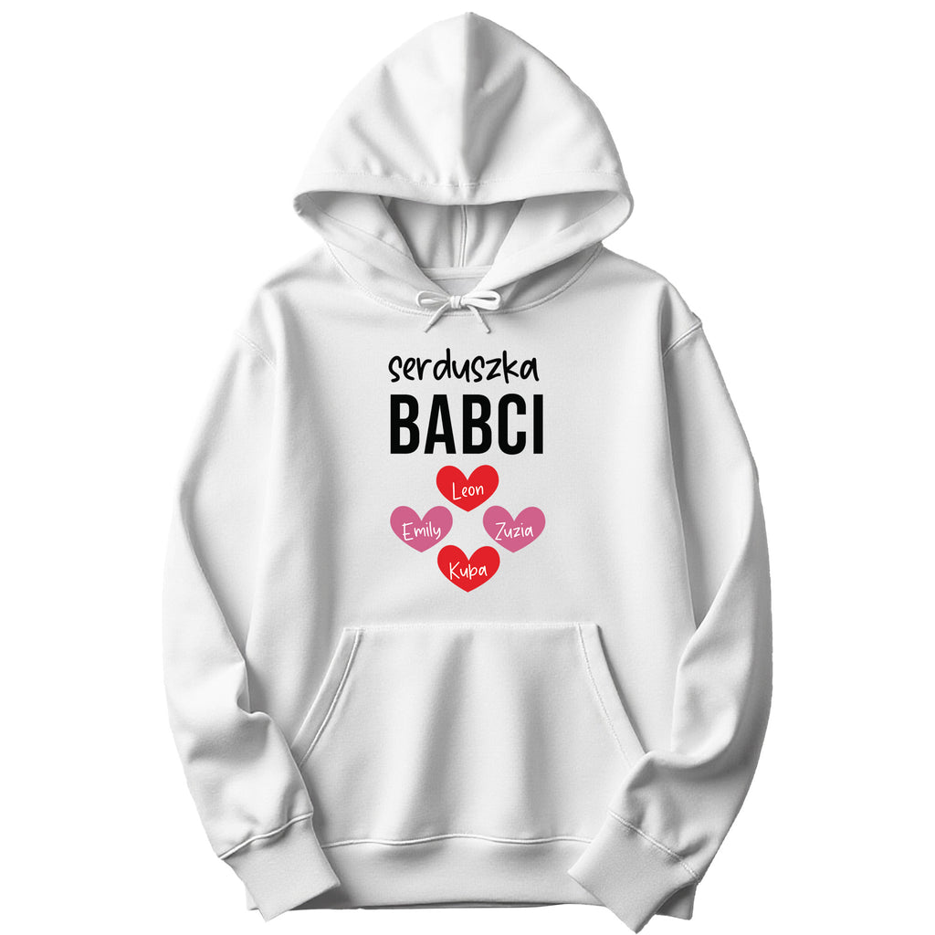 Serduszka Babci Personalized Hoodie in White