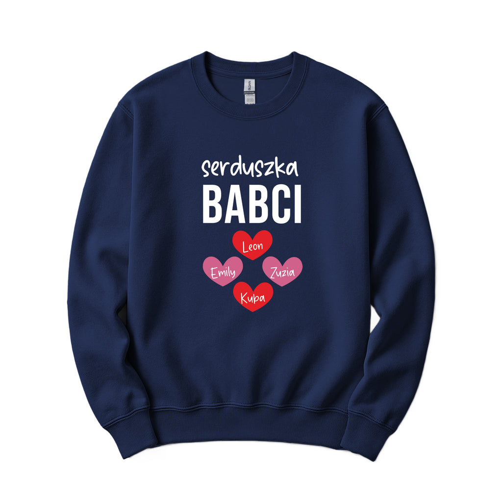 Serduszka Babci Personalized Crewneck in Navy