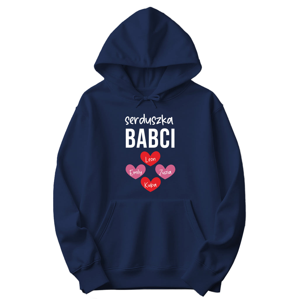 Serduszka Babci Personalized Hoodie in Navy