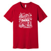 Polska landmarks patriotic Polish t-shirt - red tee