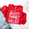 Lifestyle mockup of Polska Landmarks Polish T-shirt, crewneck and hoodie