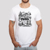 Polska landmarks patriotic Polish t-shirt with Kraków, Gdańsk, Wrocław and Warszawa - white tee