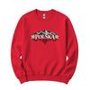 Polska Tatra Mountains and edelweiss Polish crewneck sweatshirt - red