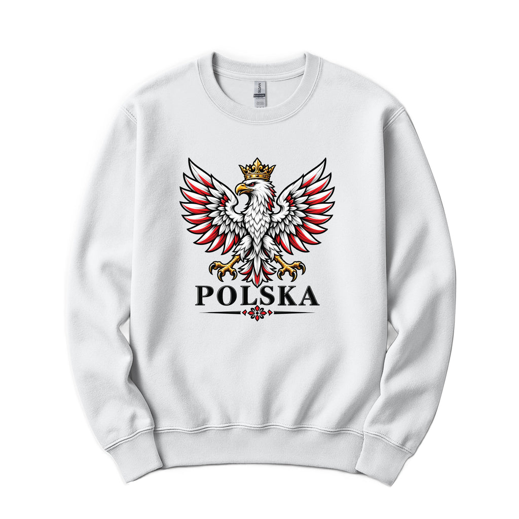 Polska crowned white eagle Polish crewneck sweatshirt - white