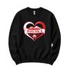 Polska heart with mountains Polish crewneck sweatshirt - black