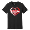 Polska heart with mountains Polish t-shirt - black tee