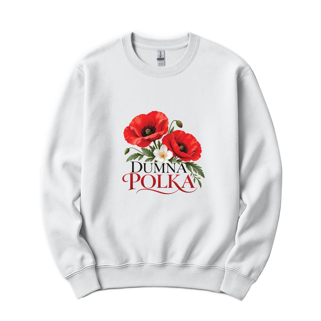 Dumna Polka poppies Polish crewneck sweatshirt - white
