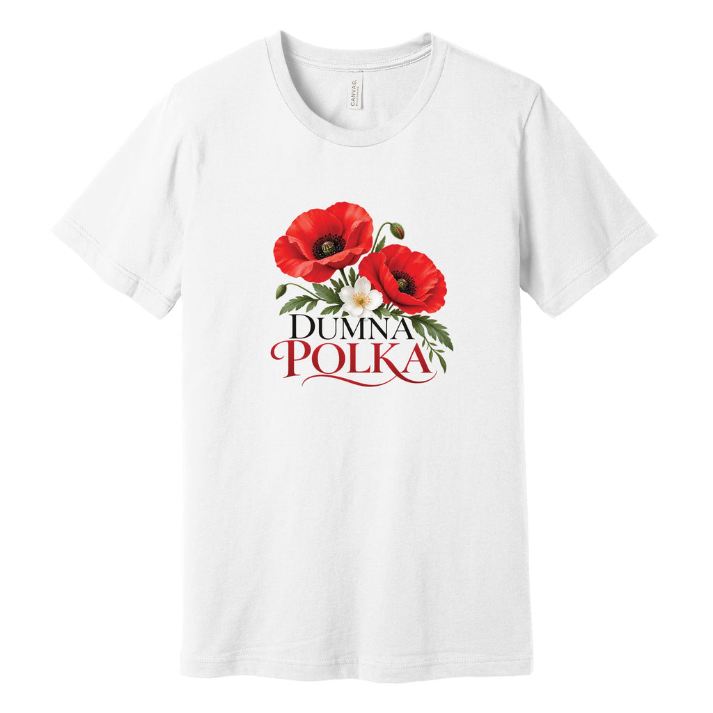 Dumna Polka poppies Polish t-shirt - white tee