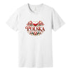 Polska heart and folk tulips Polish t-shirt - white tee