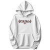 Polska black and red folk ornament Polish hoodie - white