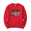Polska Poland icons graffiti Polish crewneck sweatshirt - red
