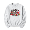 Polska Poland icons graffiti Polish crewneck sweatshirt - white