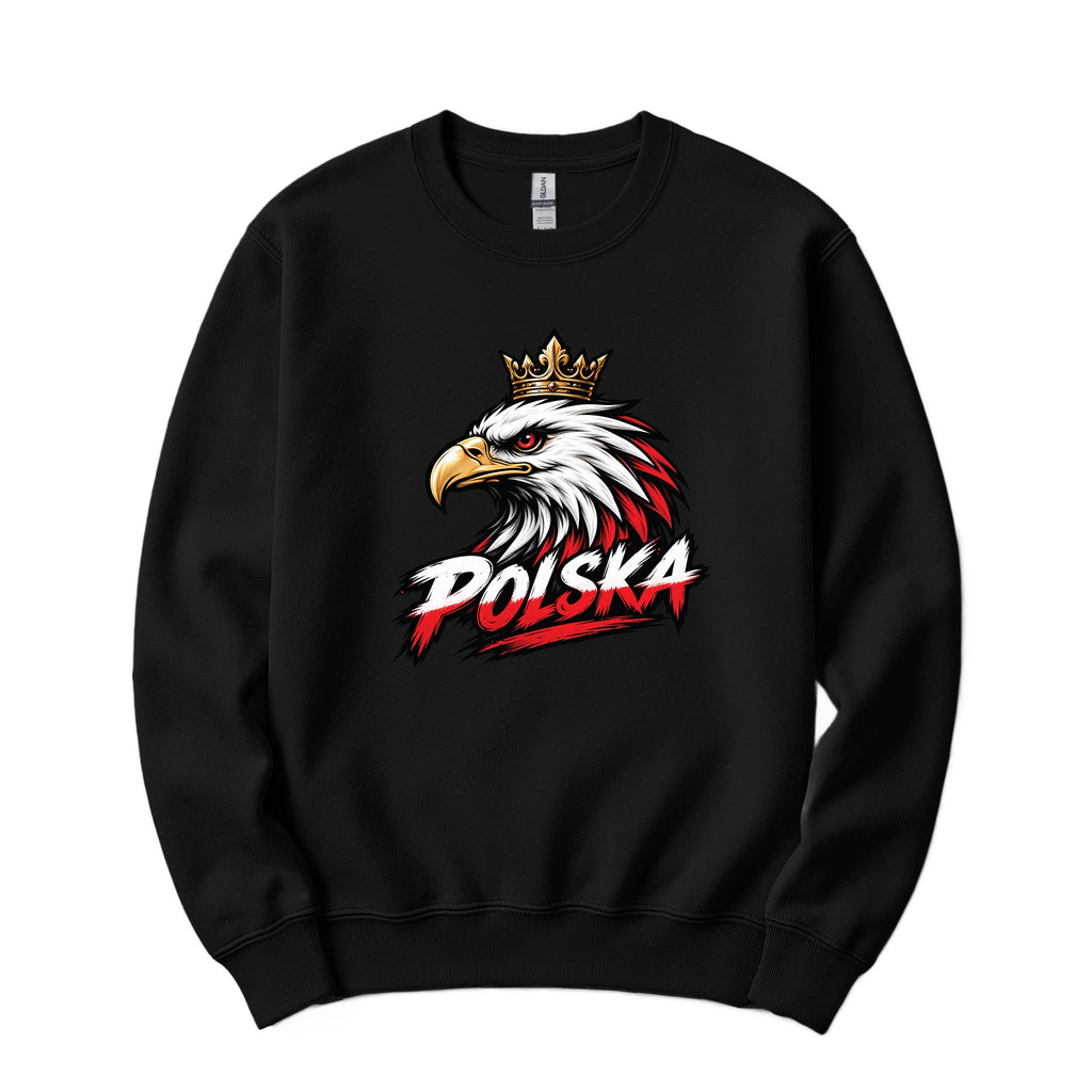 Polska crowned eagle head Polish crewneck sweatshirt - black