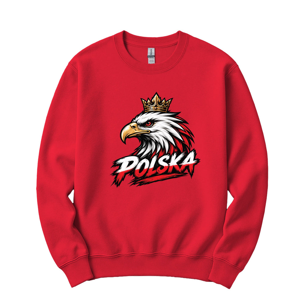 Polska crowned eagle head Polish crewneck sweatshirt - red