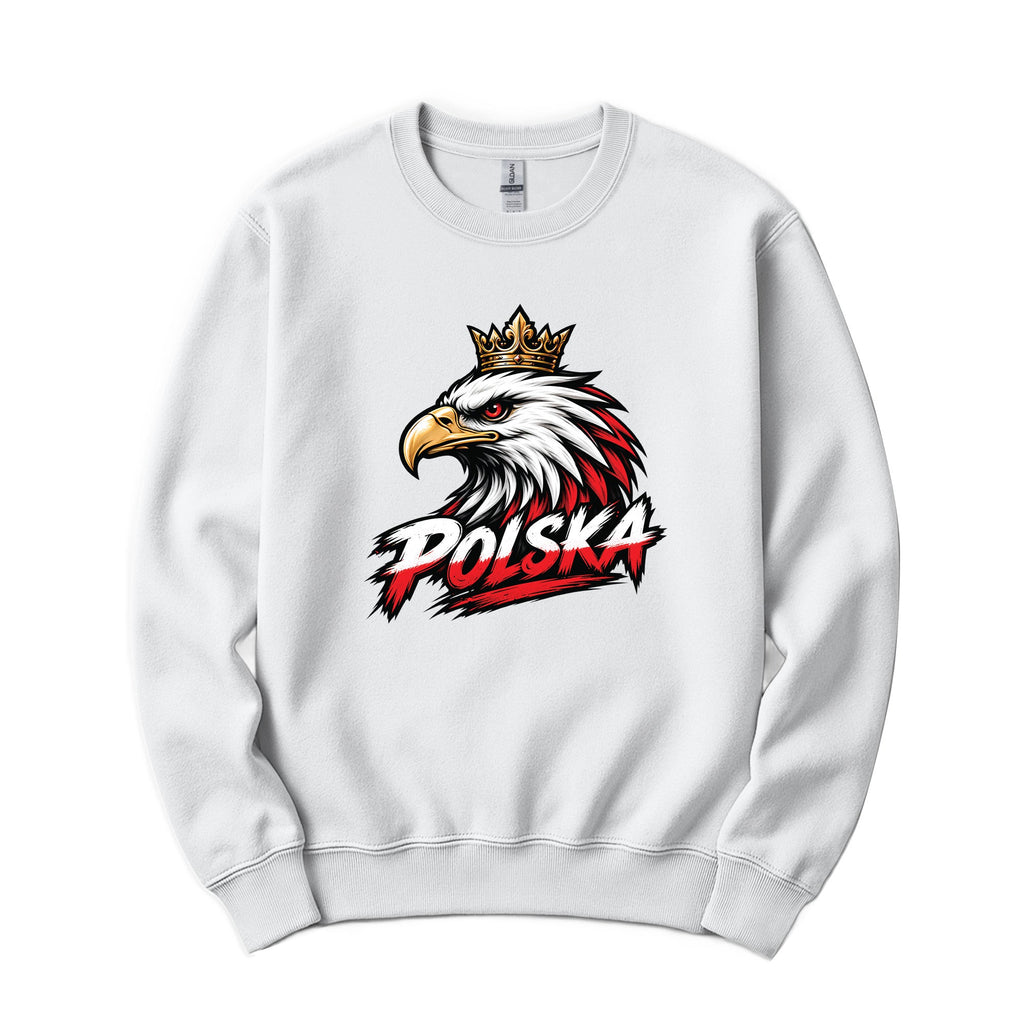 Polska crowned eagle head Polish crewneck sweatshirt - white