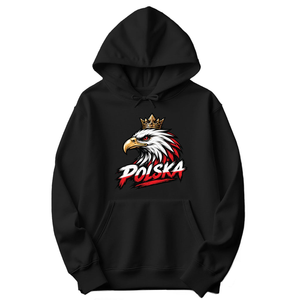 Polska crowned eagle head Polish hoodie - black
