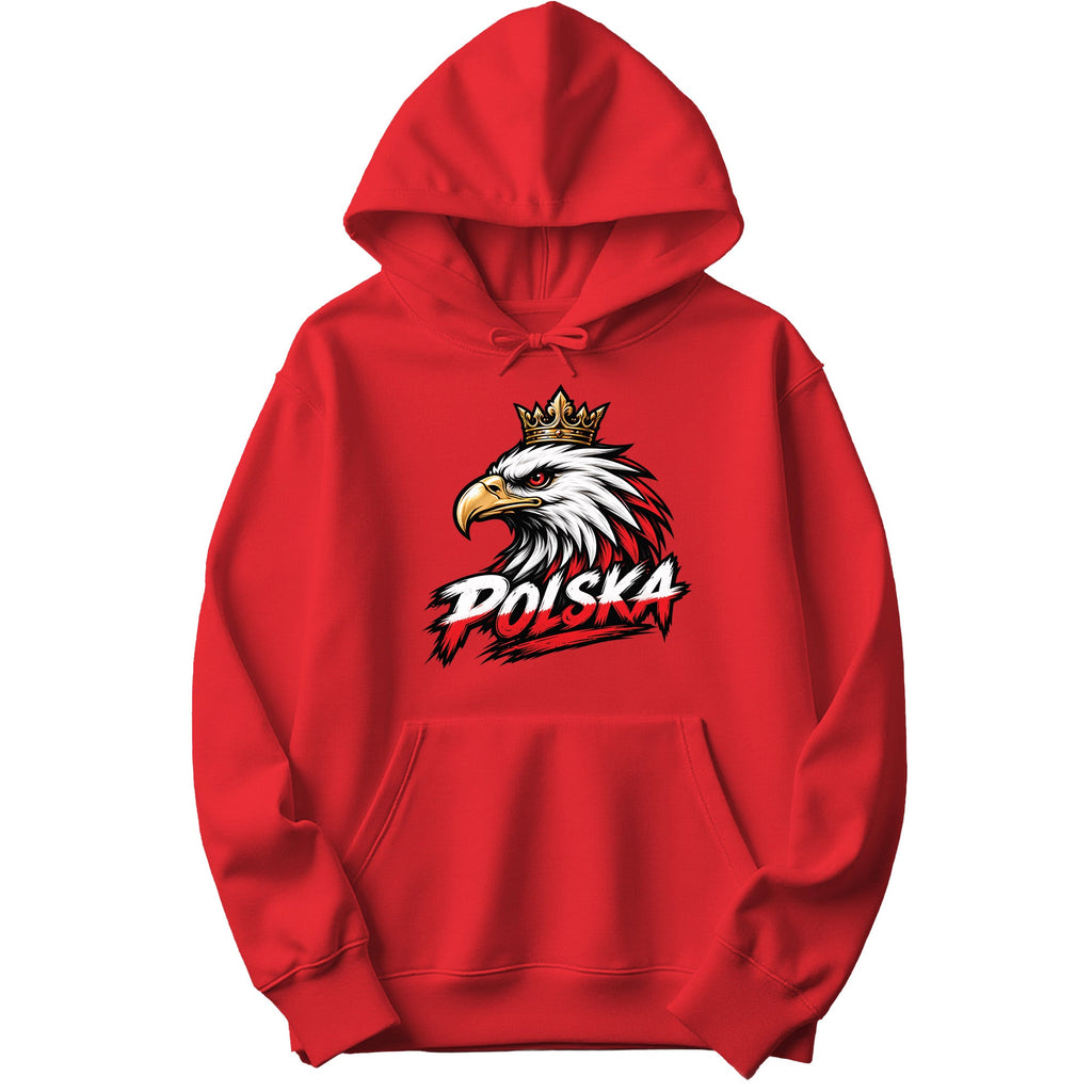 Polska crowned eagle head Polish hoodie - red