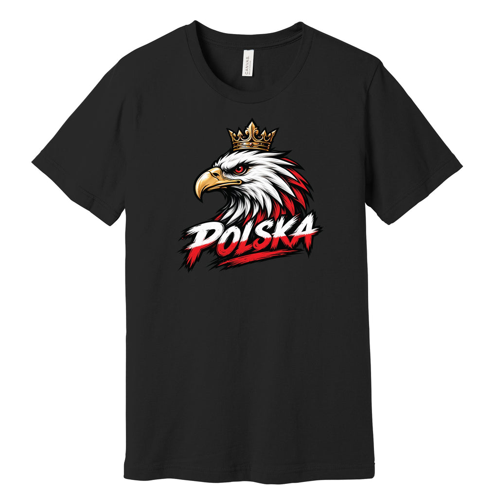 Polska crowned eagle head Polish t-shirt - black tee