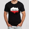 Lifestyle photo of Polska map with forest Polish t-shirt - black tee