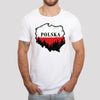 Lifestyle photo of Polska map with forest Polish t-shirt - white tee
