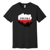 Polska map with forest Polish t-shirt - black tee